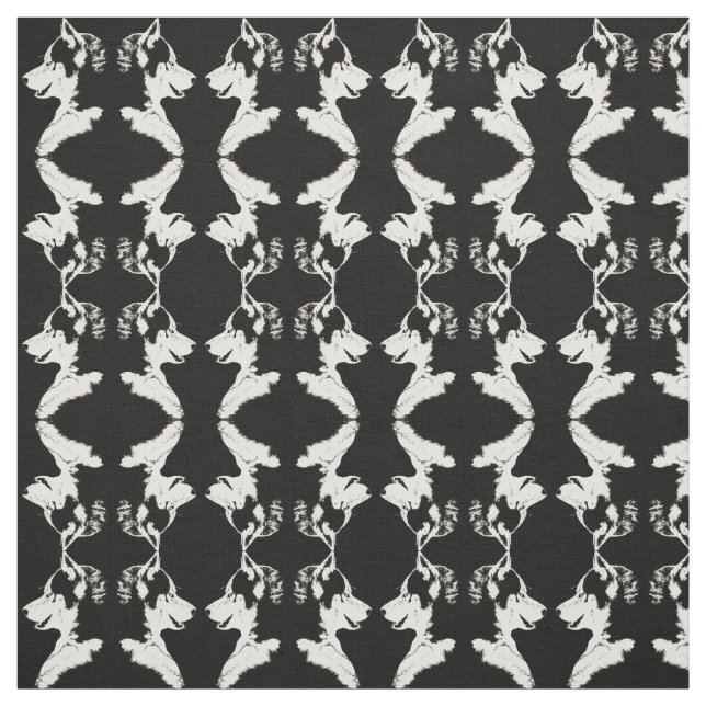 Husky Pup Fabric Siberian Husky Fabric Dog Pattern (Swatch)