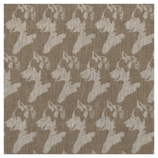 Husky Pup Fabric Siberian Husky Fabric Dog Pattern (Swatch)