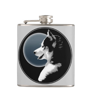 Husky Pup Flask Custom Siberian Husky Drink Flask