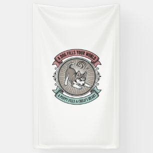 Husky Puppy Shirt Vintage Engraving Kid's Best Bud Banner