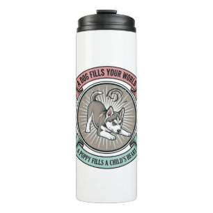 Husky Puppy Shirt Vintage Engraving Kid's Best Bud Thermal Tumbler
