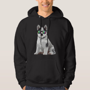 Husky Puppy Sunglasses Dogs Animals Hoodie