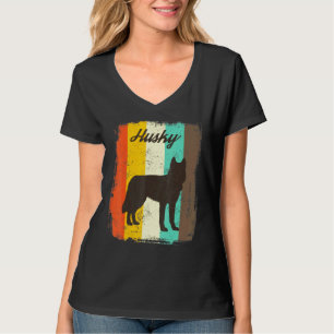 Husky Retro 70s Vintage Cute Dog T-Shirt