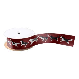 Husky Ribbon Christmas Husky Sled Dogs Gift Ribbon Satin Ribbon