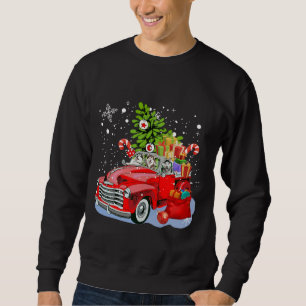 Husky Riding Red Car Merry Christmas Dog Sweatshirt