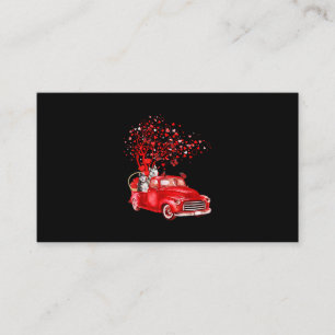 Husky Riding Red Truck Valentine Butterfly Heart Business Card