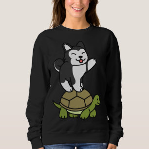 Husky Riding Tortoise Sweatshirt