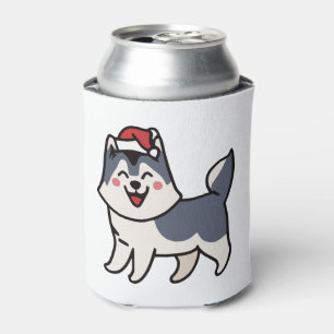Husky Santa Dog Lover Malamute Can Cooler