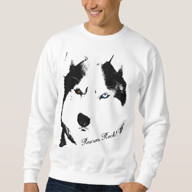 Husky Shirt Husky Wolf Sweatshirt Sled Dog Shirts (Front)