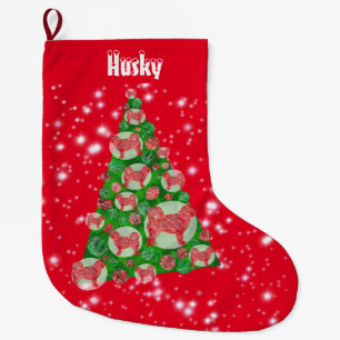 Husky Siberian Dog Christmas Big Tree Decoration Large Christmas Stocking
