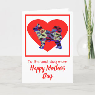 Husky Siberian Dog Red Heart Mother’s Day Card