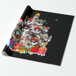 Husky Siberian Husky Christmas Tree Pet Dog Lover Wrapping Paper