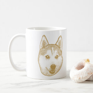 Husky Sibir Dog Personalised Hand Drawing Coffee Mug