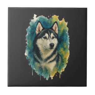 Husky Spirit Watercolor Majesty Tile