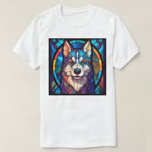 Husky Stained Glass Art T-Shirt