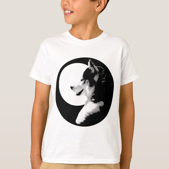 Husky T-Shirt Kids Sled Dog Kids Husky Tee Shirts (Front)