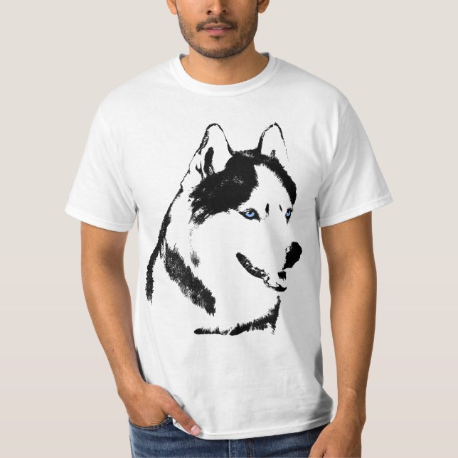 Husky T-shirt Wolf Husky Tee Sled Dog Husky Shirts (Front)