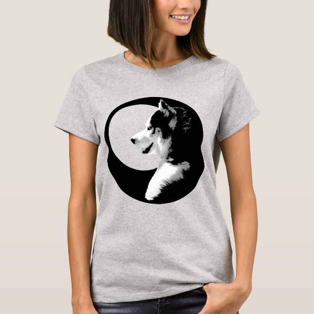 Husky T-Shirt Women's Husky / Wolf Art Tee Shirts (Front)