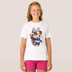 Husky the Adventurous Skier T-Shirt