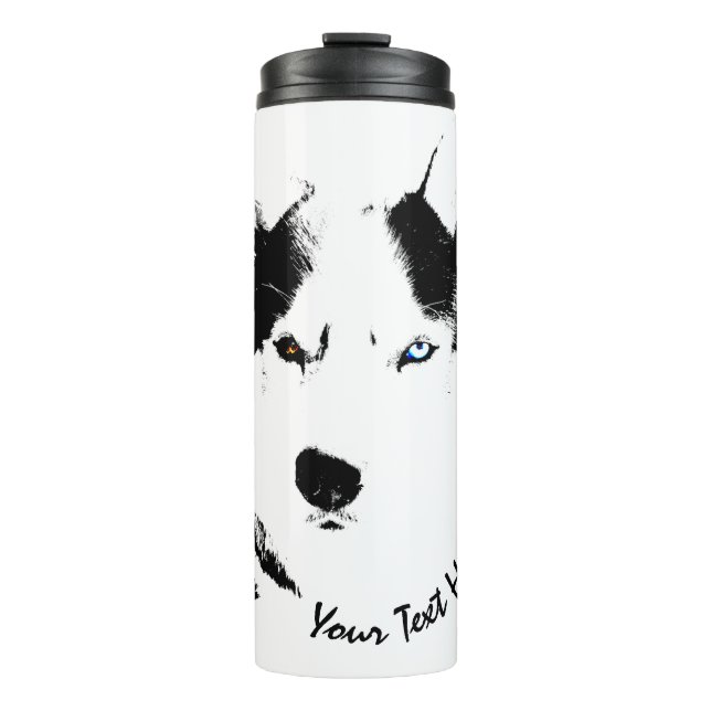 Husky Tumbler Mug Custom Bi-eye Husky Drinkware (Front)
