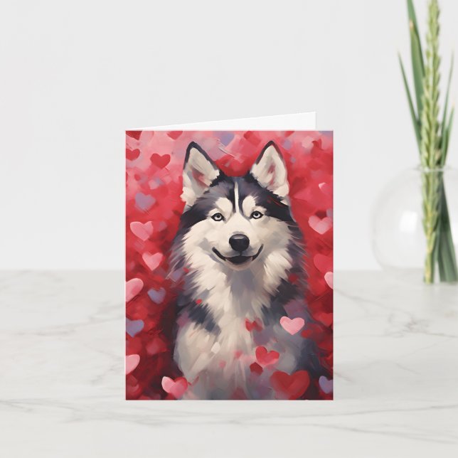 Husky Valentines day Card (Front)