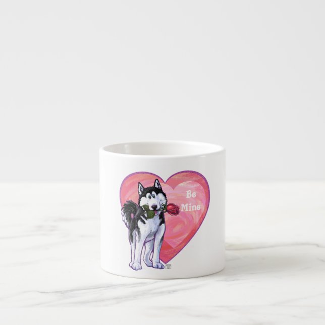 Husky Valentine's Day Espresso Cup (Front)