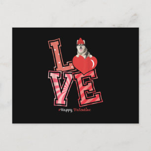 Husky Valentines Day Gift Husky Heart Design Holiday Postcard