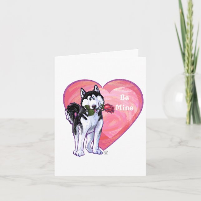 Husky Valentine's Day Holiday Card (Front)