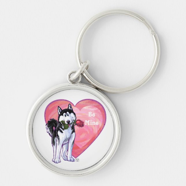 Husky Valentine's Day Key Ring (Front)