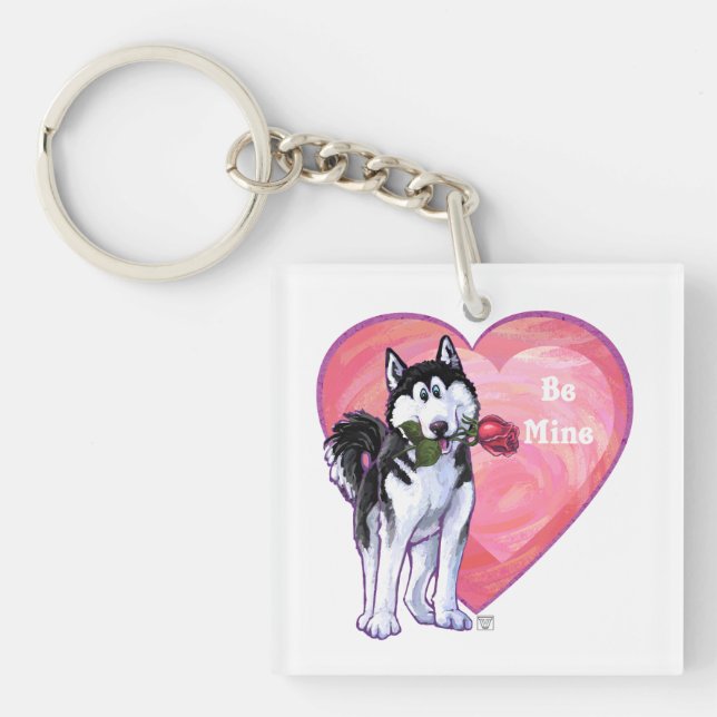 Husky Valentine's Day Key Ring (Front)