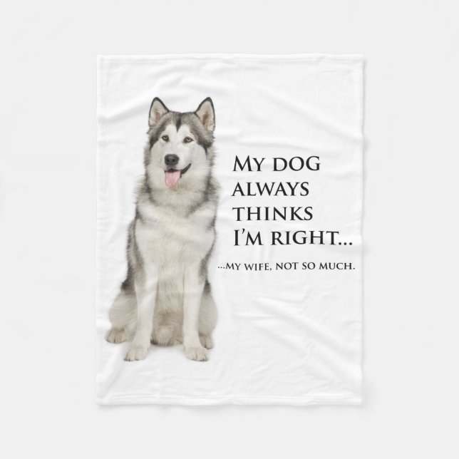 Husky vs. Wife Fleece Blanket (Front)