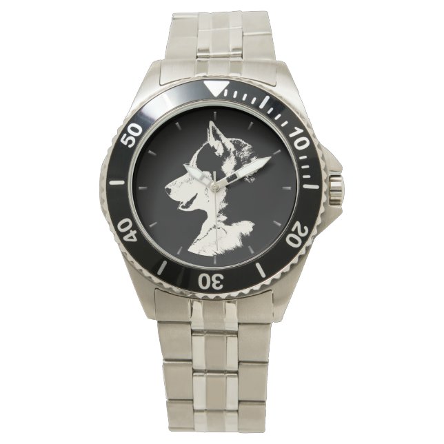 Husky Watch Siberian Husky Malamute Wrist Watch (Front)
