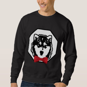 Husky Wearing Red Bowtie Handsome Dog Breed Sweatshirt