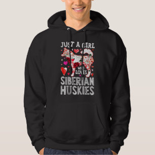 Husky Who Loves Siberian Huskies Dog Flower Hoodie