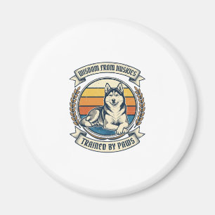 Husky Wisdom Shirt Vintage Engraving Dog Lover Des Magnet