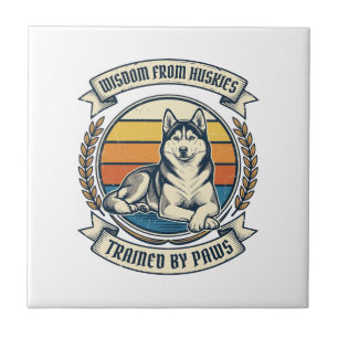 Husky Wisdom Shirt Vintage Engraving Dog Lover Des Tile