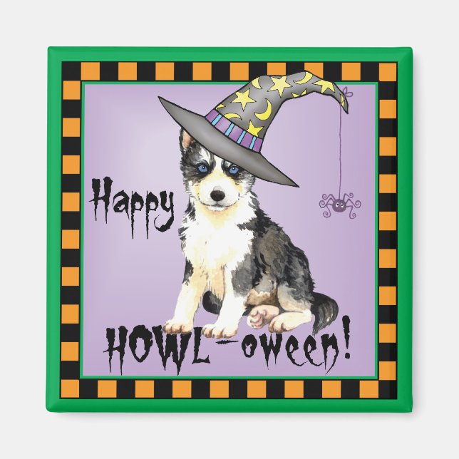 Husky Witch Magnet (Front)