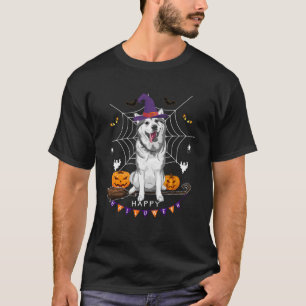Husky Witch Pumpkin Halloween Kids Mens Womens Dog T-Shirt
