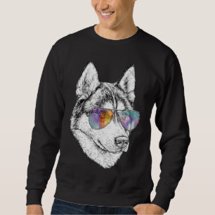 Husky With Aviators Sweatshirt