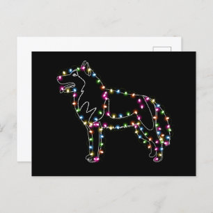 Husky With Christmas Light Husky Lover Merry Xmas Postcard
