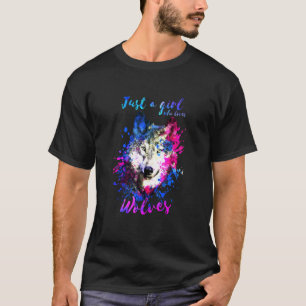 Husky Wolves Wolf Splash Painting Watercolor T-Shirt