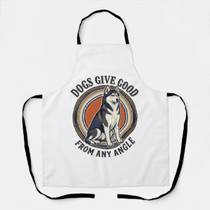 Husky Wordplay Tee Vintage Engraving Dog Quote Des Apron