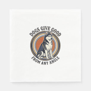Husky Wordplay Tee Vintage Engraving Dog Quote Des Napkin