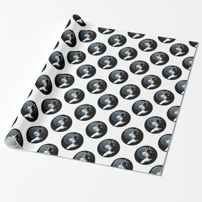 Husky Wrapping Paper Husky Puppy Sled Dog Paper (Unrolled)