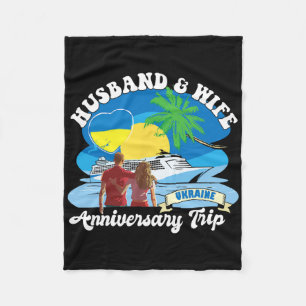 Husnd And Wife Anniversary Trip Ukraine  Fleece Blanket