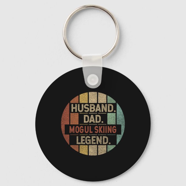 Husnd Dad Mogul Skiing Legend Vintage  Key Ring (Front)