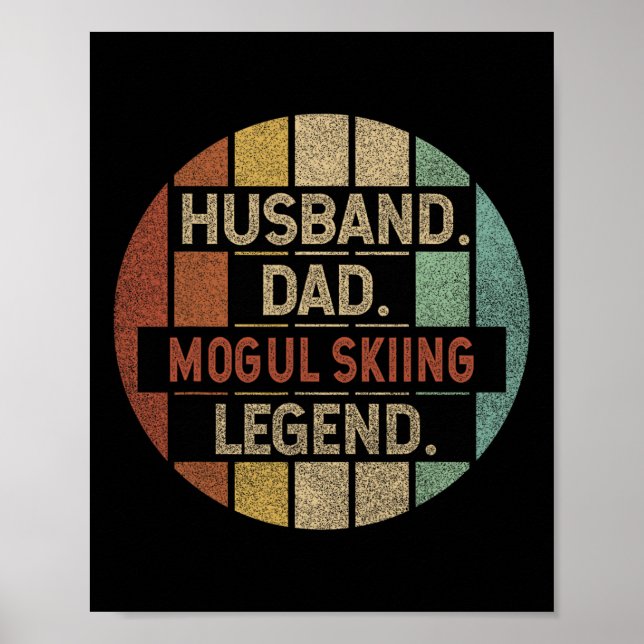 Husnd Dad Mogul Skiing Legend Vintage  Poster (Front)