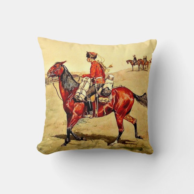 Hussar Russian Guard Corps, Remington painting Cushion (Front)