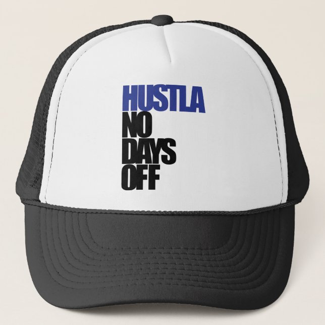 Hustla Blue Trucker Hat (Front)