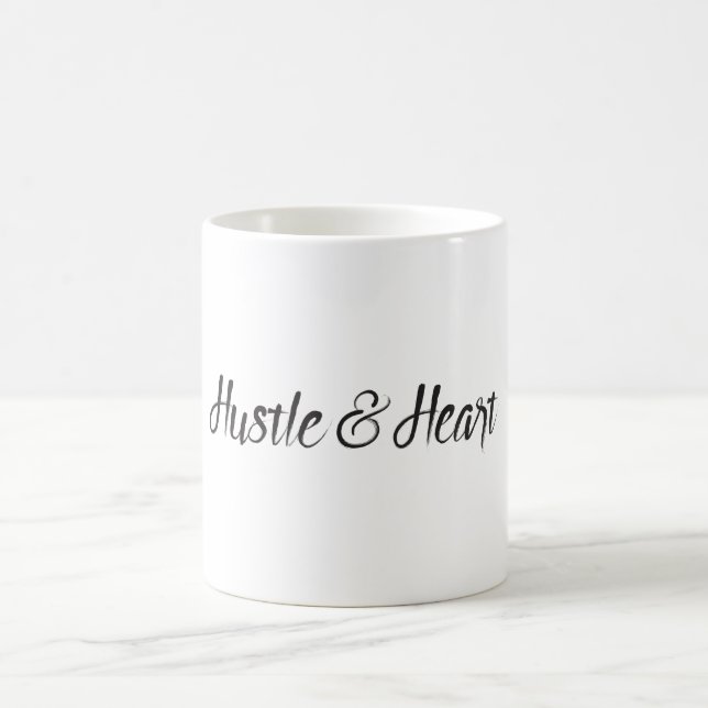 Hustle and Heart Typography Coffee Mug (Center)